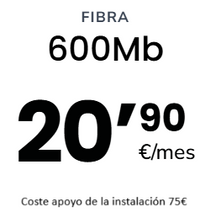 Finetwork solo fibra con coste instalacion 75, 1gb